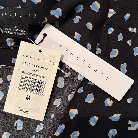 2. Sanctuary Ella Blouse in Navy with Front Tie - Picture 13 of 15